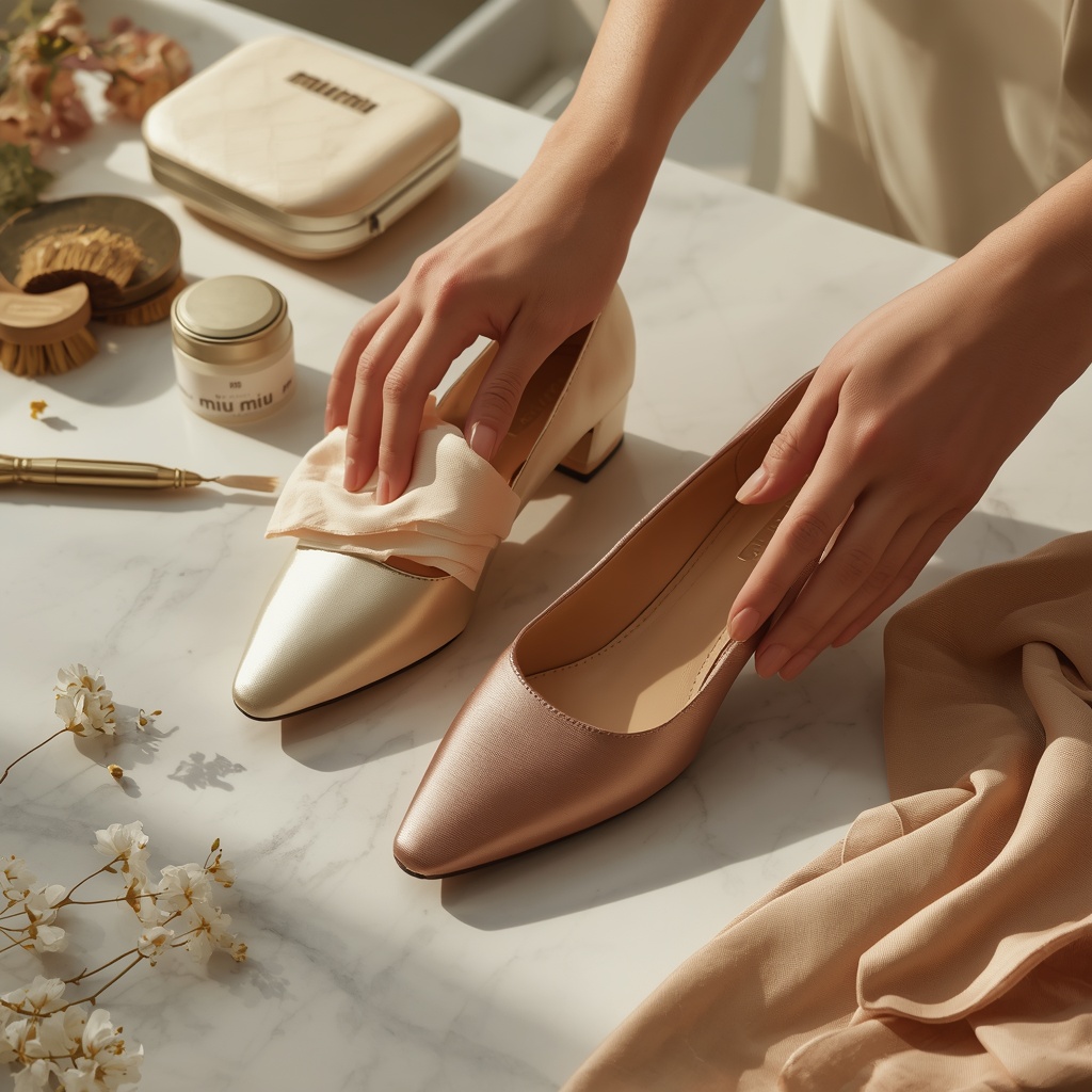 Rahasia Perawatan Sepatu Miu Miu Berbahan Satin dan Leather